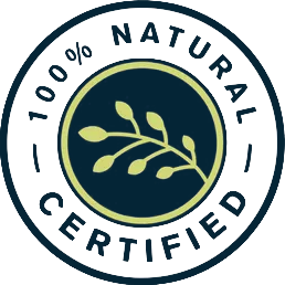 100% natural and certified badge